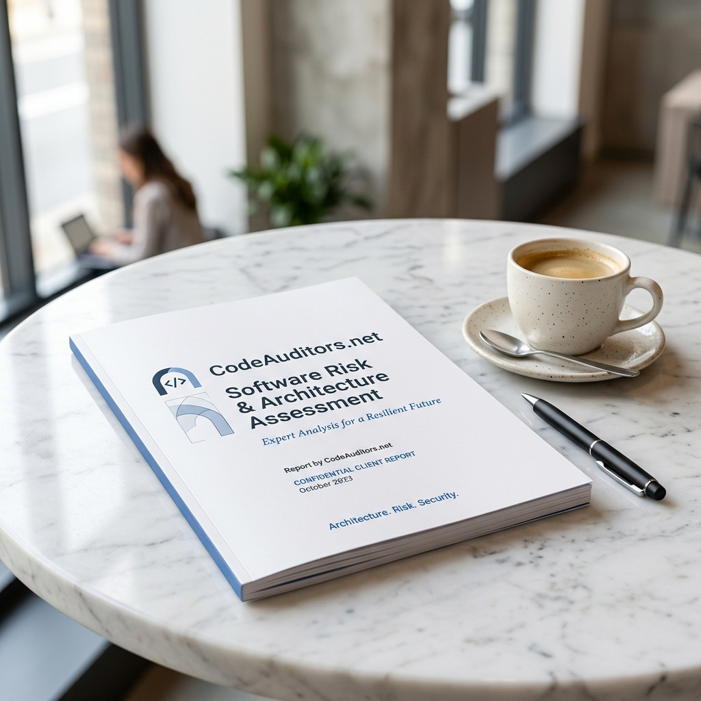 Printed software audit report mockup